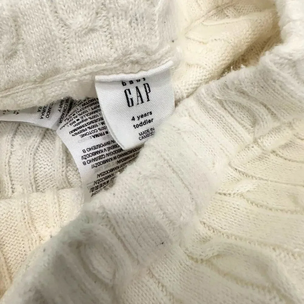 Gap Cable-Knit Sweater Leggings Ivory-Beige 4T
